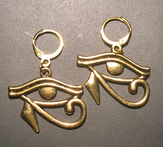 Dope Alchemy Handcrafted Third Eye x Gold Huggie Earrings