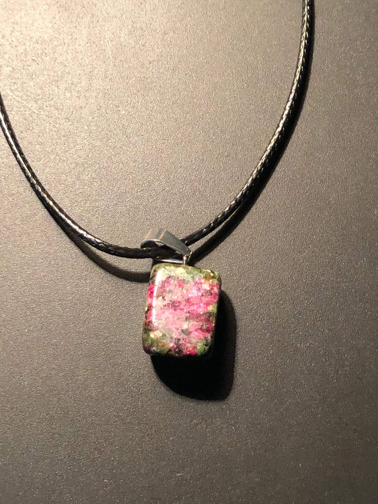 Ruby in Zoisite Polished Pendant Necklace