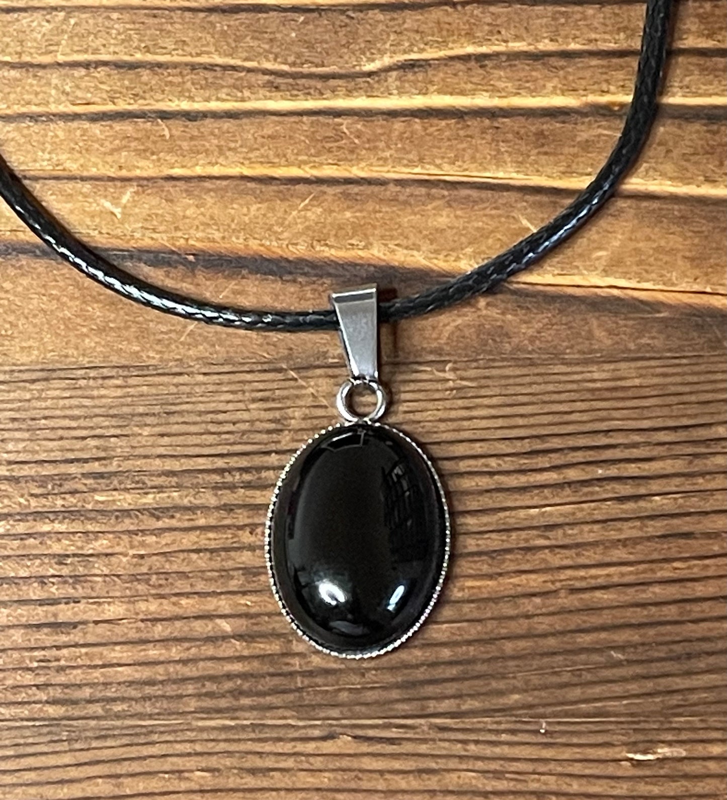 Black Onyx x Silver Pendant Necklace