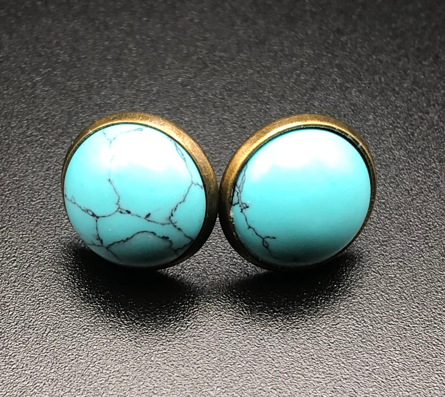 Turquoise x Bronze Stud Earrings