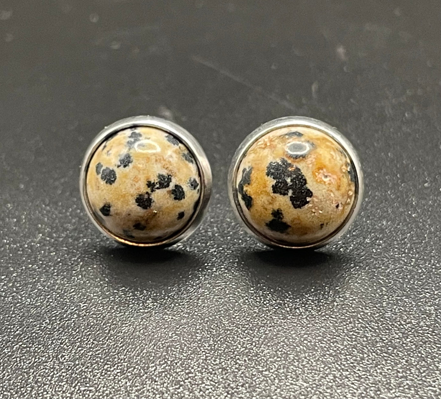 Dalmatian Jasper Stud Earrings