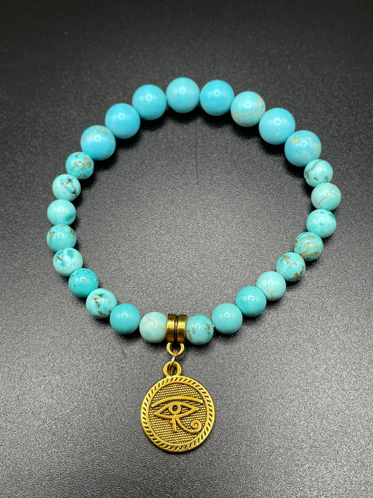 Turquoise x Eye of Horus Charm Bracelet