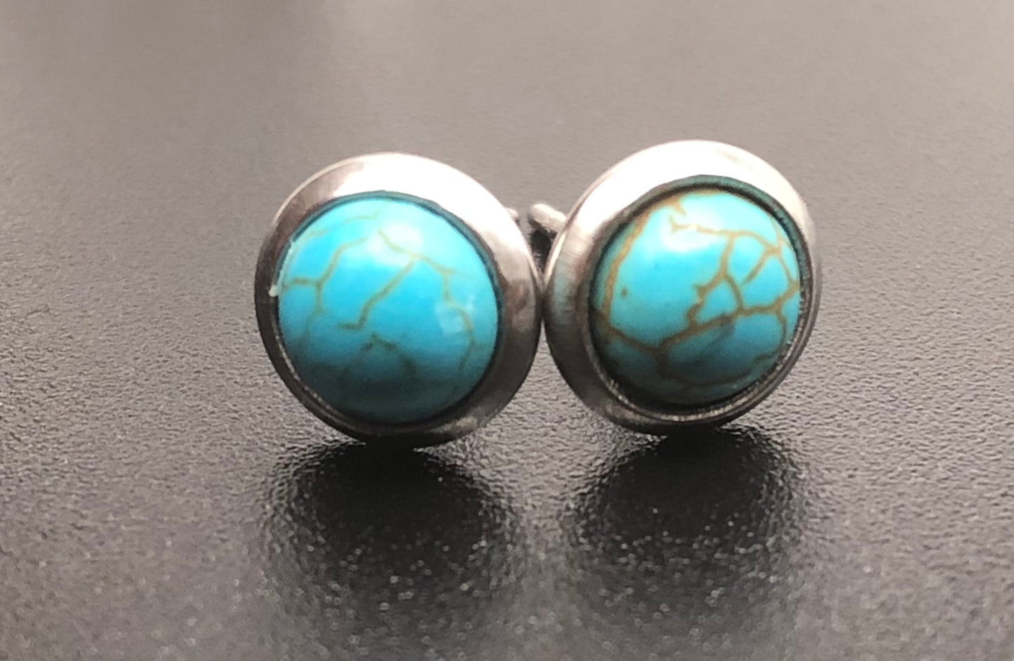 Turquoise x Silver Stud Earrings