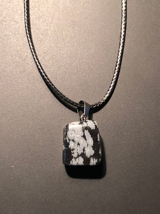 Snowflake Obsidian Pendant Necklace Dope Alchemy Handcrafted